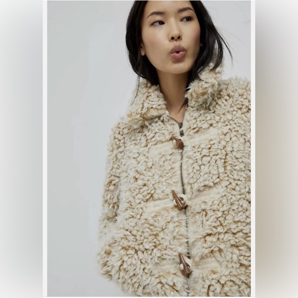 NWT Anthropologie Brenna Faux Fur Coat in Taupe Size XL - Picture 2 of 11